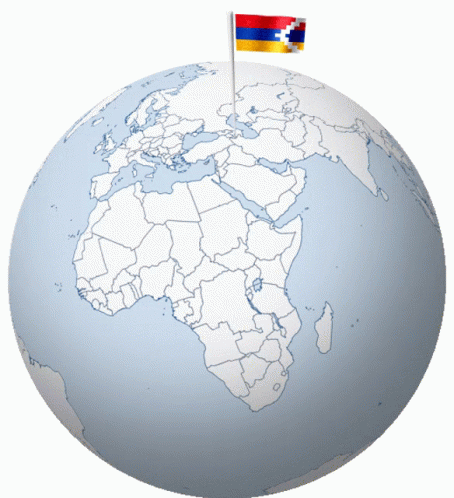 Globe With Flag Sticking Out GIF