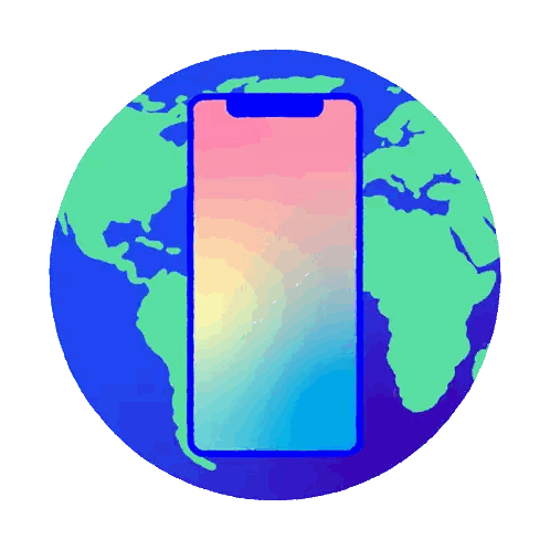 Globe With Phone Illustration