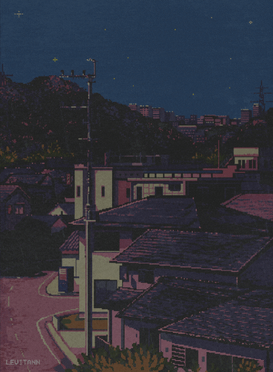 Gloomy Neighborhood City At Night GIF