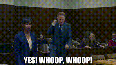 Gloria And Mitchell Cheering Whoop Whoop Modern Family GIF