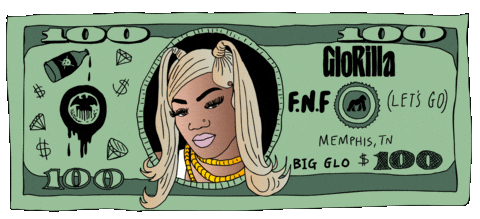 Glorilla Face Printed On Money GIF