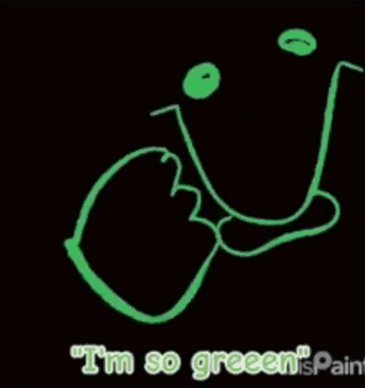 Glow In The Dark Frog Saying I'm So Green GIF