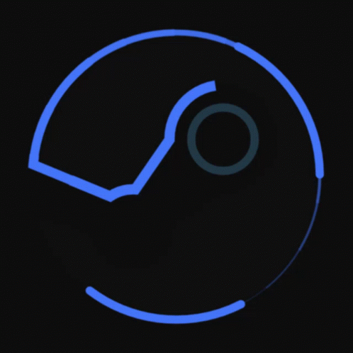 Glowing And Rotating Steam Logo GIF