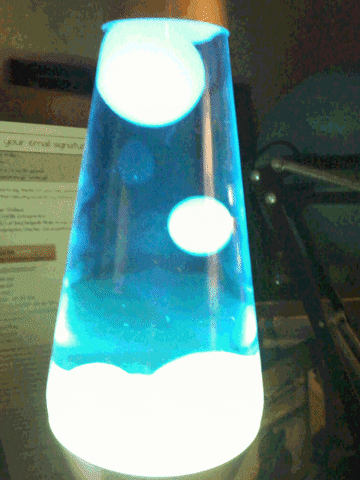 Glowing Blue And White Lava Lamp GIF