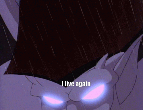 Glowing Eyes Cartoon Saying I Live Again
