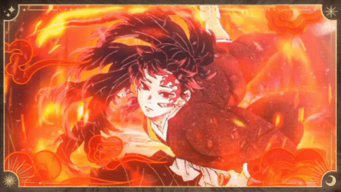 Glowing Fire Around Yoriichi Tsugikuni GIF