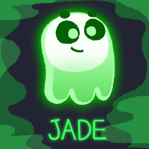 Glowing Green Ghost With Name Jade