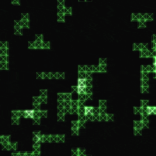 Glowing Green Tetris GIF