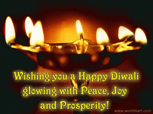 Glowing Happy Diwali Card GIF