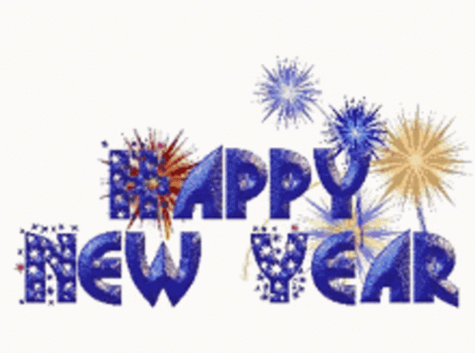 Glowing Happy New Year Text GIF