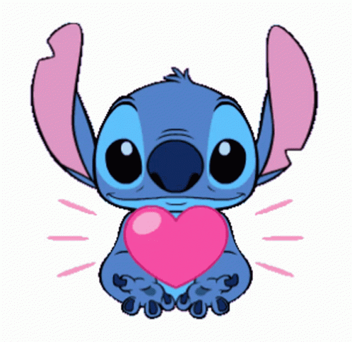 Glowing Heart Stitch Hi GIF
