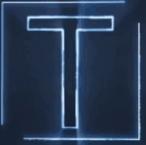 Glowing Letter T On Blue Background GIF