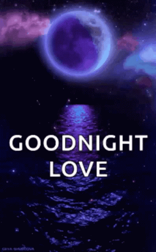 Glowing Moon Good Night Love Greeting Card GIF 