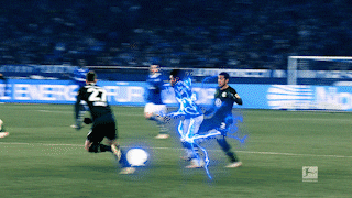 Glowing Weston Mckennie Dribbles Soccer Ball GIF