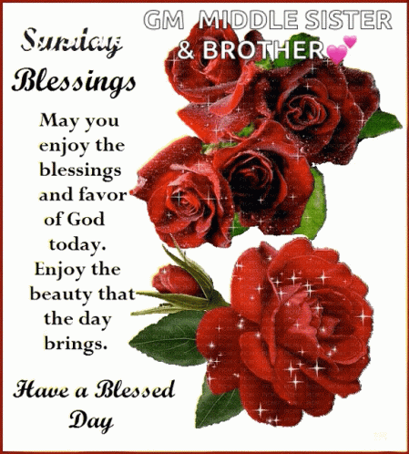 Gm Middle Sister And Brother Have A Blessed Day GIF