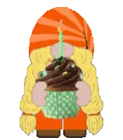 Gnome Holding Candle Cupcake