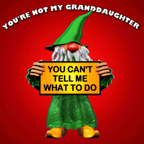 Gnome Holding Sign Saying Youre Not My Granddaughter