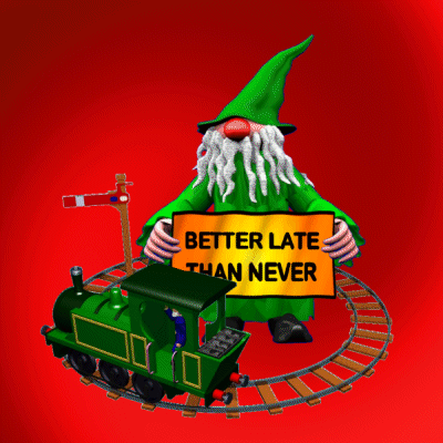 Gnome Saying Better Late Than Never