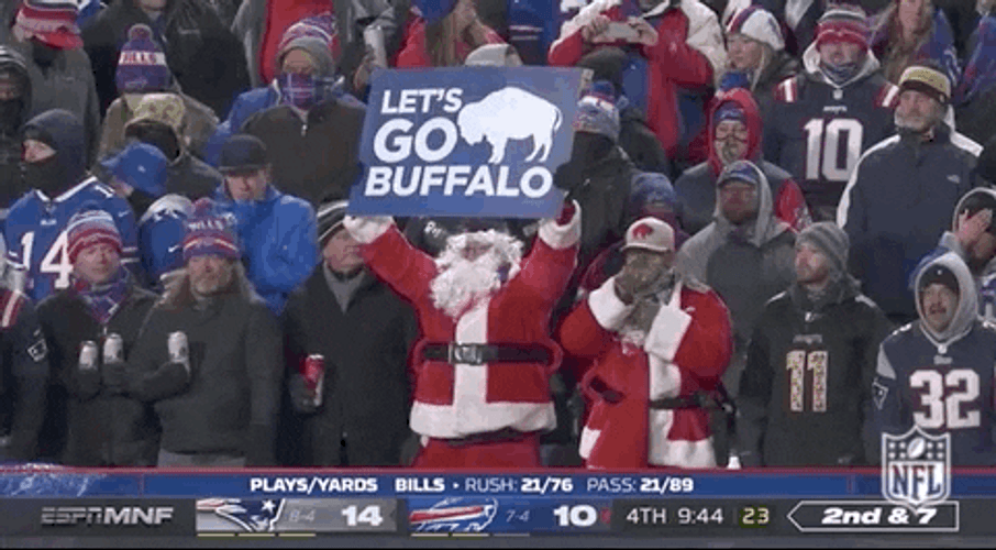 Go Bills Fan Wearing Santa Costume GIF
