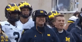 Go Blue Michigan Jim Harbaugh Celebrating GIF