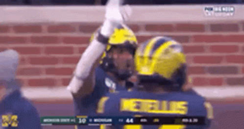 Go Blue Michigan Player Waving GIF