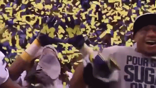 Go Blue Michigan Hand Sign GIF