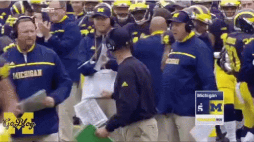 Go Blue Michigan Fist Bump GIF