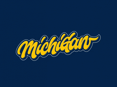 Go Blue Michigan Text Animation GIF