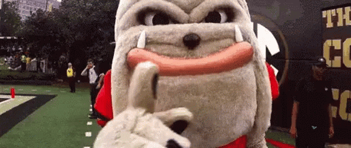 Go Dawgs Hushing Mascot GIF