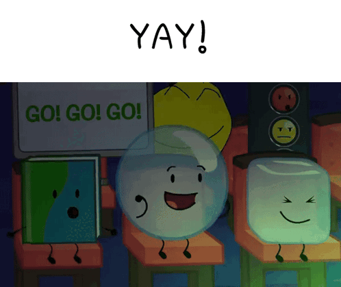 Go Go Go Sign Behind Cartoon Character