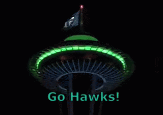 Go Hawks Sign With Flag GIF