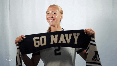 Go Navy Women's Soccer Team Cheering GIF
