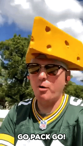 Go Pack Go Avid Fan Cheese Hat GIF