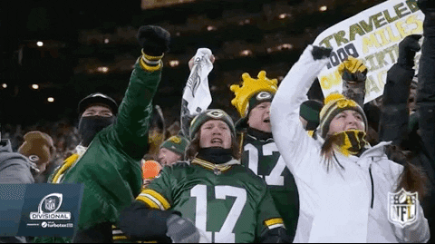 Go Pack Go Excited Green Bay Fans GIF