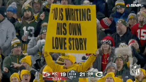 Go Pack Go Fan Holding Up Sign GIF