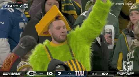 Go Pack Go Fan In Neon Fur Coat GIF