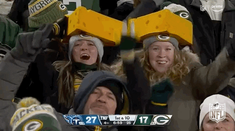 Go Pack Go Happy Packers Fans Cheering GIF