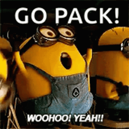 Go Packers Minions Cheering GIF