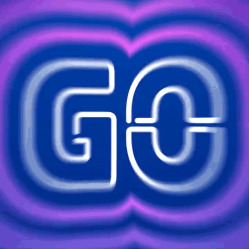 Go Text on Blue Purple Background