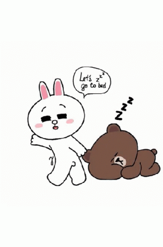 Let's Go To Bed Bunny And Bear GIF