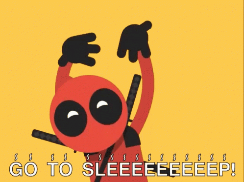 Deadpool Hands Dribble Go To Sleep GIF