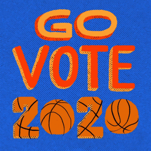 Go Vote 2020 Poster with Basketball in Letters