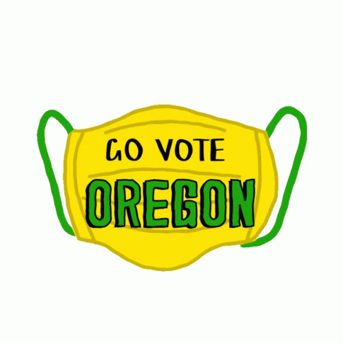 Go Vote Oregon Cartoon Face Mask GIF
