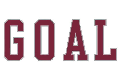 Goal Text in Burgundy and Silver