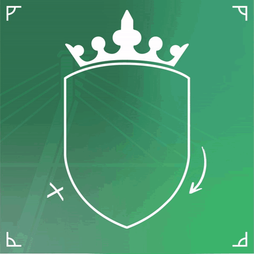 Goal With Crown on Green Background