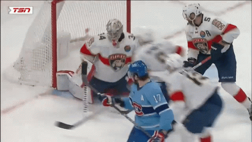 Goalie in Florida Panthers Jersey