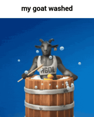 Goat Bathing in Wooden Barrel My Goat Washed