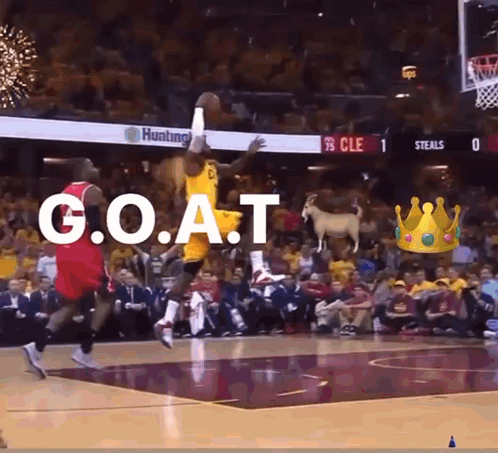 Goat James Winning Basketball Dunk GIF