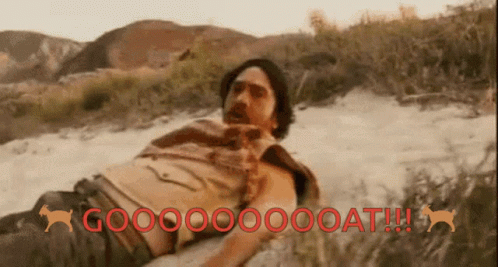 Goat Meme Running Away GIF