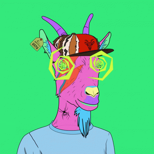 Goat Wearing Glasses And Hat With Tag GIF